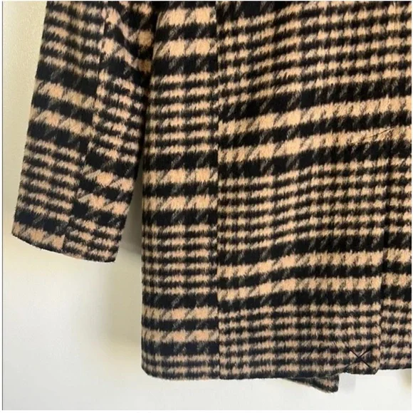 NWOT Anthropologie Avec Les Filles Houndstooth Plaid Wool Blend Coat Jacket M - Picture 15 of 15